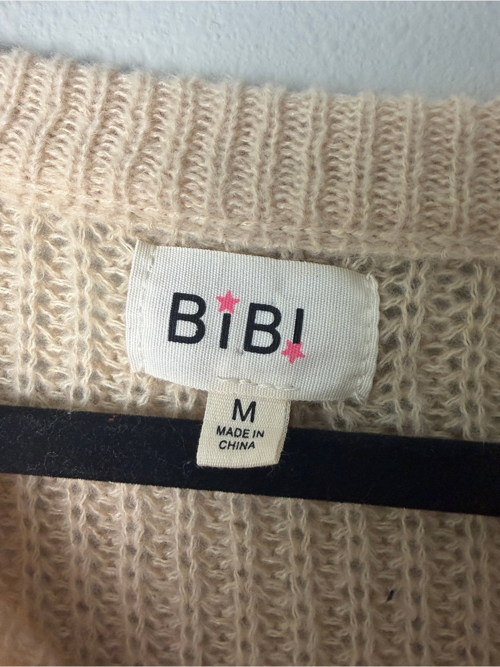 BiBi Pumpkin Crewneck Knit Cream Sweater Size M - Picture 4 of 7